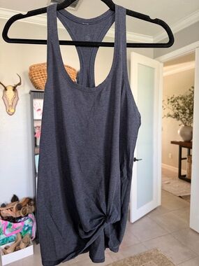 lululemon athletica Charcoal Racerback Knot Tank